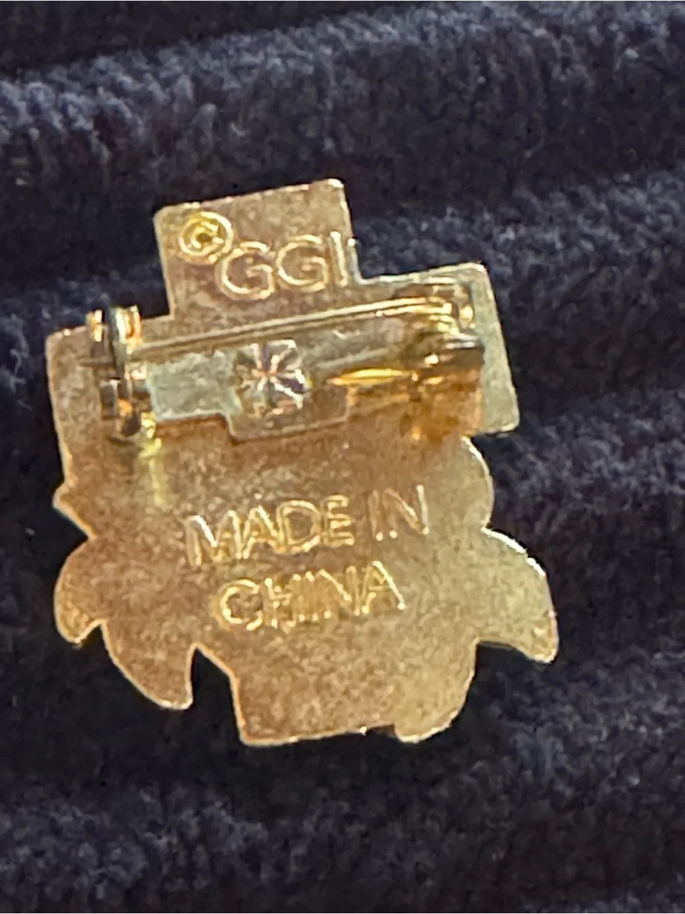 Floral Cross Enamel Pin in Yellow and Brown